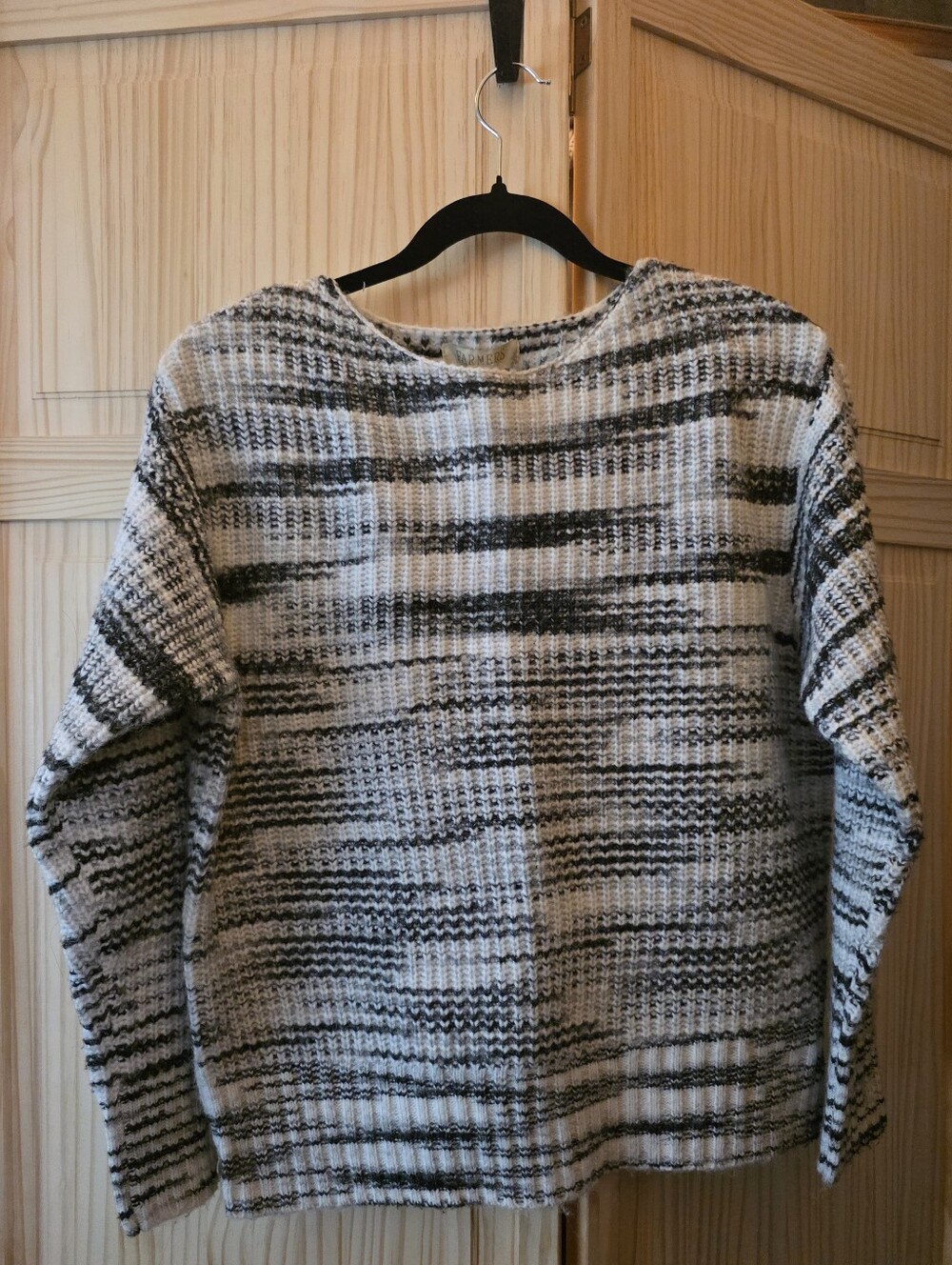 Classic Crewneck Mixed Black and White Knit Sweater